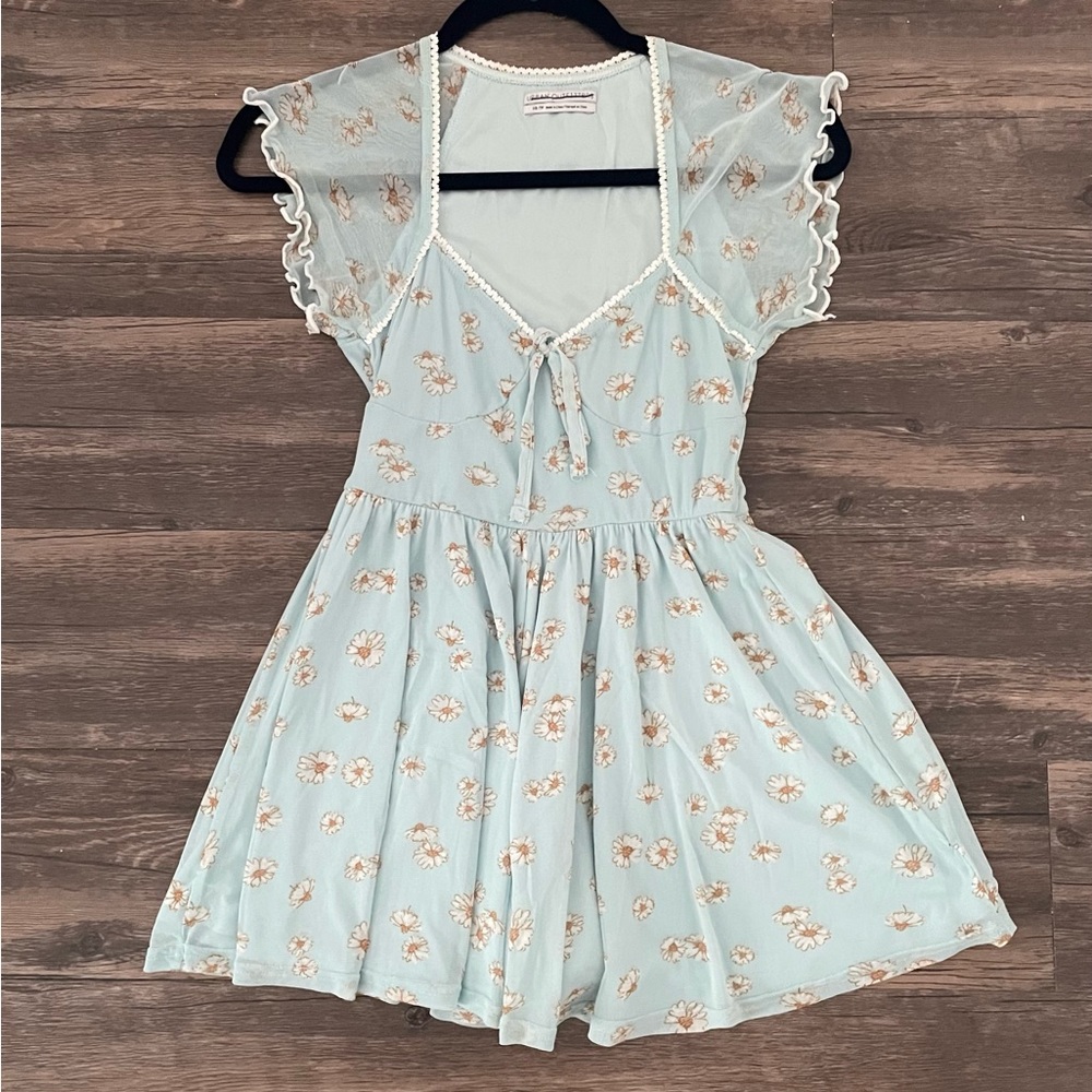 Urban Outfitters Mesh Daisy Print Romper